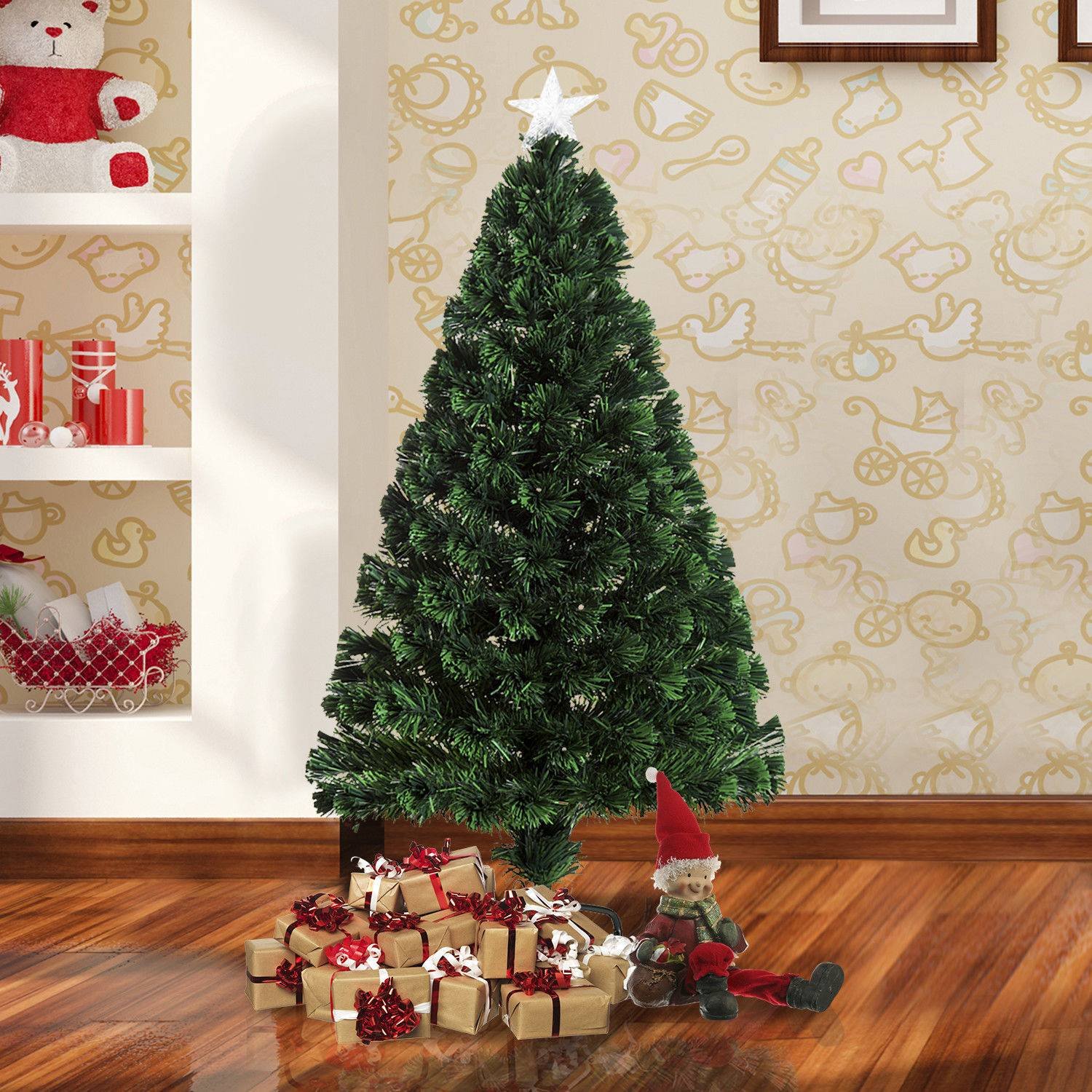 Árvore de Natal artificial com fibra óptica Φ60x120cm + 16 LED de 3 cores  perfeitas para decoração de Natal | O Meu Jardim