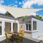 Toldo Vela 6 x 6 x 6 m Triângulo Cor: Creme Guarda-sol Varanda Jardim Campismo