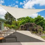 Toldo Vela 5 x 5 x 5 m Triângulo Cor: Creme Guarda-sol Varanda Jardim Campismo