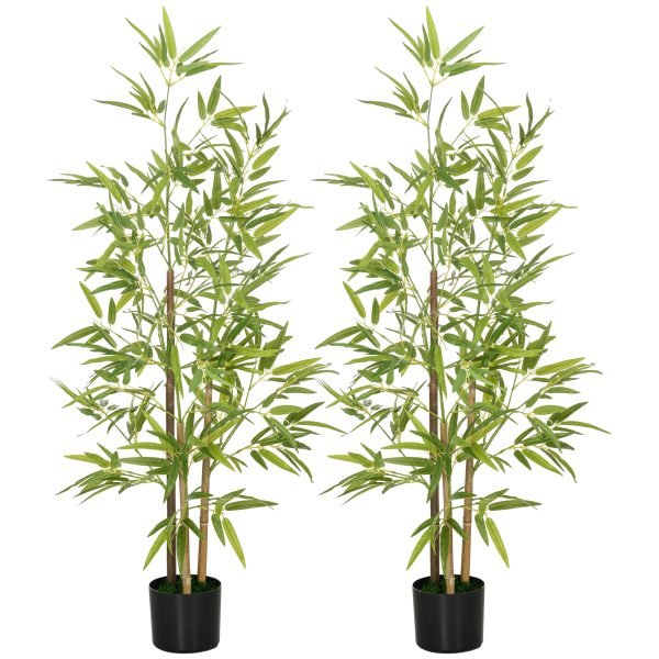 2 Plantas Artificiais com Vaso com 498 Folhas Ø15x120 cm