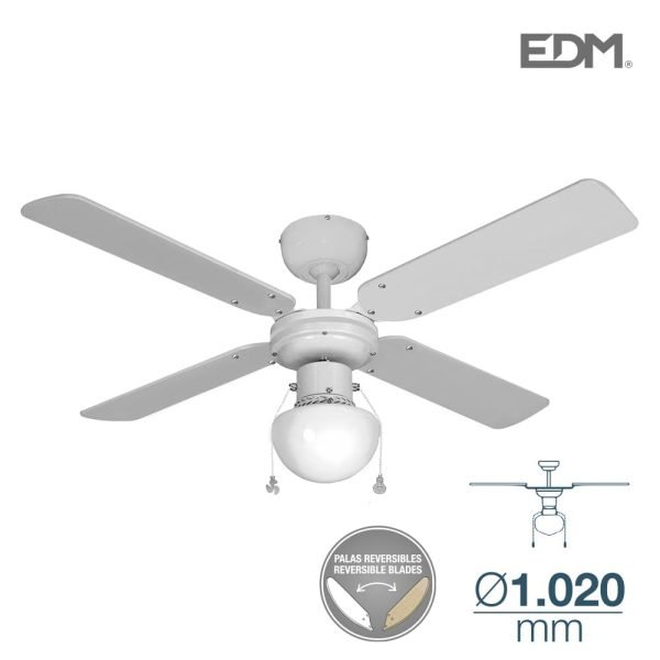 Ventoinha De Teto Modelo Caribe Branco 50W  Ø Aspas 102 Cm 3 Velocidades