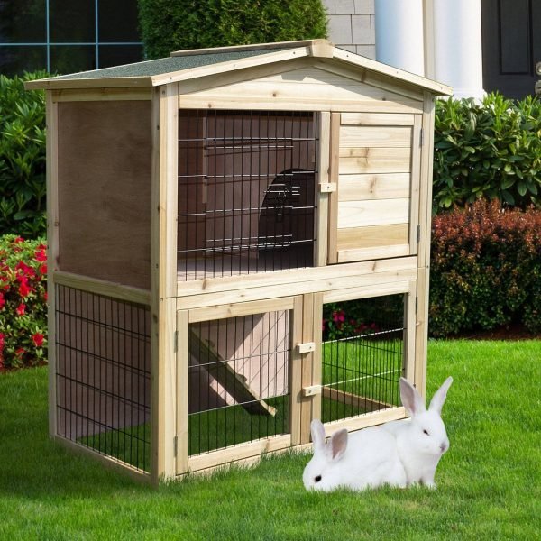 Coelheira com 2 andares para animais pequenos 98x54x100cm - Image 1