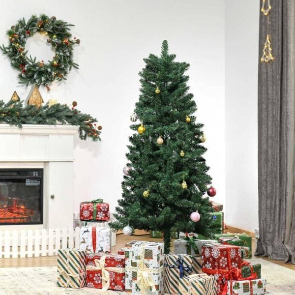 Árvore de Natal Artificial 150 cm Retardante de Fogo com 454 Ramos com 2 Tipos de Pontas de PVC - Image 1