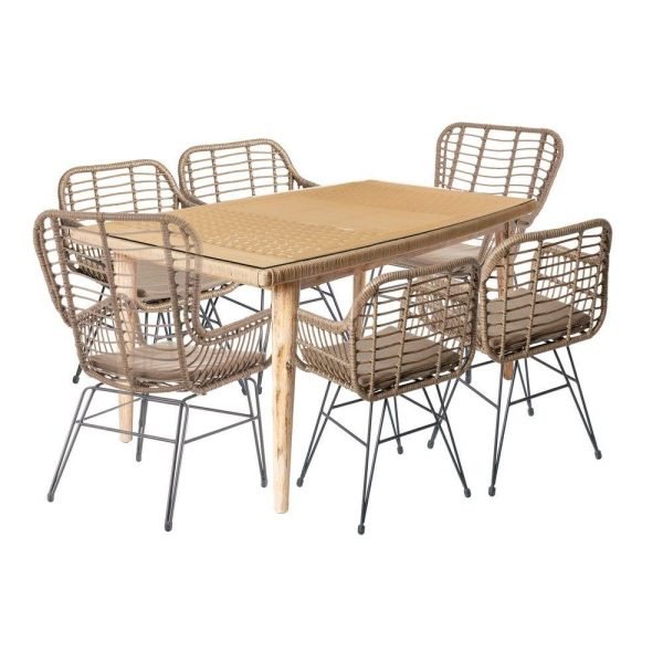 Conjunto de exterior COMEDOR com 6 cadeiras e 1 mesa