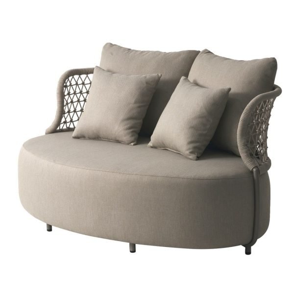 SOFÁ SORÄ DE 2 LUGARES BEGE COM CORDA TRANÇADA 152 X 99 X 77 CM
