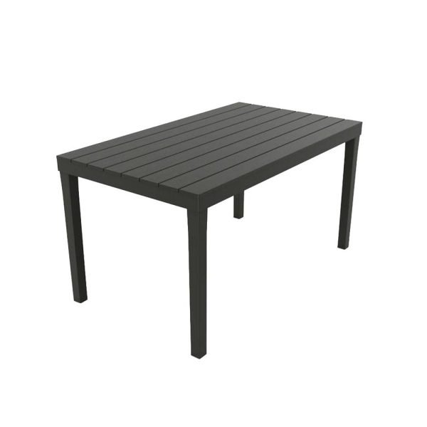 Mesa retangular de jardim com 138x78x72 cm, Cor Preto