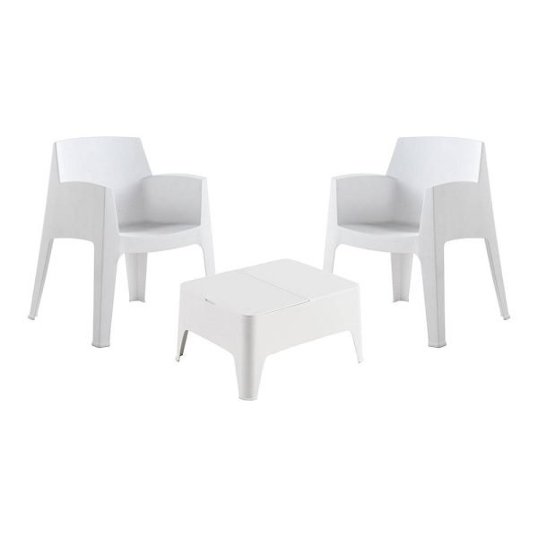 Conjunto Costa Branco com 2 cadeiras e 1 mesa - Image 1