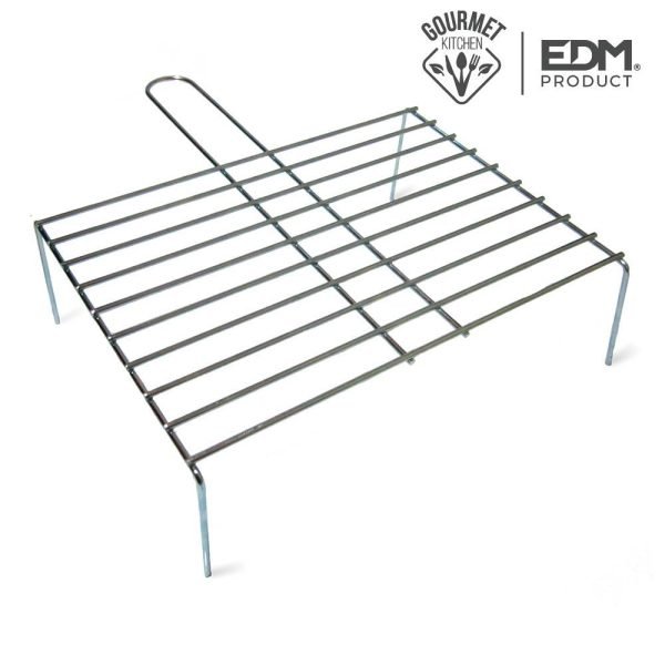 Grelhador Com Pé Simples 40X27Cm Edm. Revestimento Zincado Edm Gourmet Kitchen. O Produto Cumpre Com A Normativa Ce1935/2004 Sendo Apta Para O Contacto Com Os Alimentos