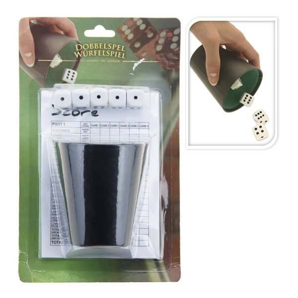 Vidro Para Cubilete Dice Com 5 Dados E Livro De Pontuação