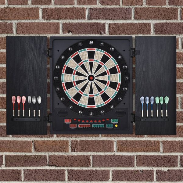 Alvo eletrônico digital para até 8 jogadores com 12 dardos e 30 pontas com portas de tela de LED 27 jogos diferentes 51x6