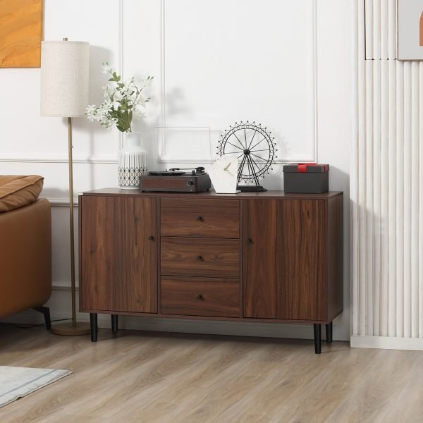 Aparador para Sala de Estar com 2 Portas e 3 Gavetas 127x40x76cm