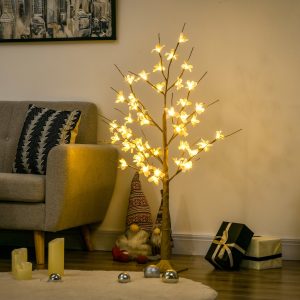 Árvore Cerejeira Altura 120 com 48 Luzes LED IP44 em Branco Quente
