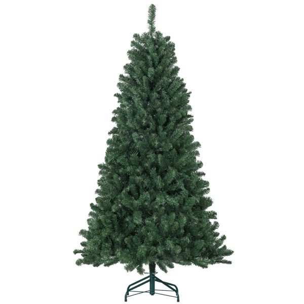 Árvore de Natal 180 cm Artificial com 760 Ramos Arame Memória e Base Recolhível para Sala Verde