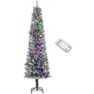 Árvore de Natal 225 cm com 220 Luzes LED de Duas Cores 519 Ramos e Suporte de Aço Árvore de Natal para Sala de Estar Interior Verde