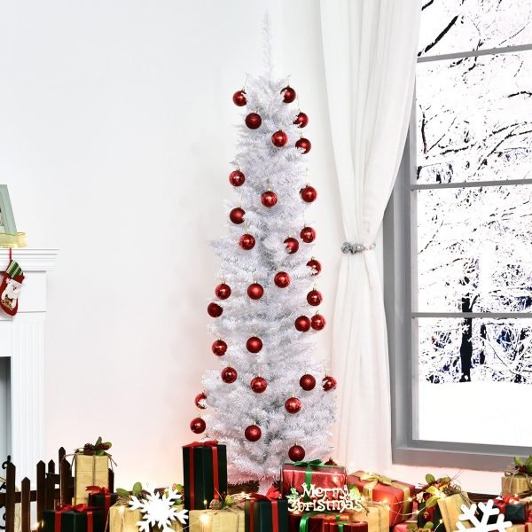 Árvore de Natal Artificial 180cm Ignífugo com 390 Ramos de PVC e Suporte de Metal
