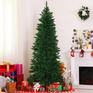 Árvore de Natal Artificial 210cm Ignífugo com 631 Ramos de PVC e Suporte de Metal