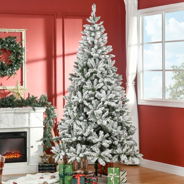 Árvore de Natal Artificial 255cm com Neve Ignífuga com 1300 Ramos