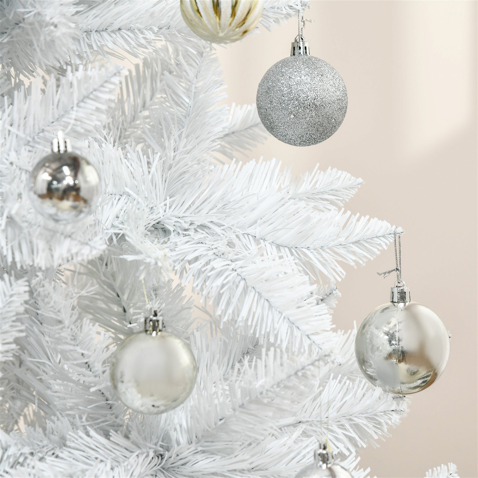 Árvore de Natal Artificial Dobrável 180cm Ignífugo com 550 Ramos, Folhas de  PVC, Abertura Automática e Suporte Metálico Decoração de Natal para  Interiores Branco | O Meu Jardim