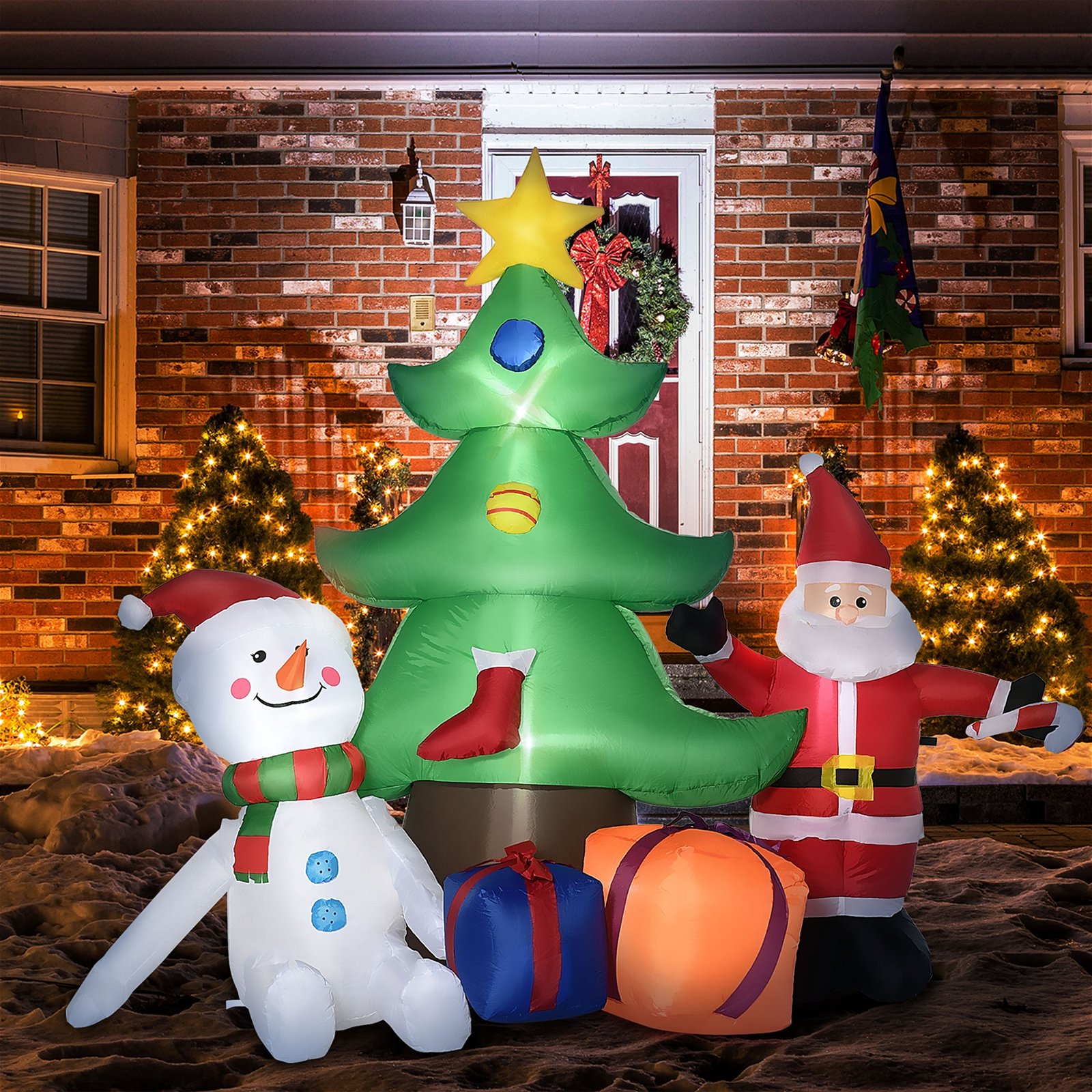 Árvore de Natal Insuflável 190cm com Luzes LED Impermeável IP44 e Bomba,  Decoração de Natal para Interiores e Exteriores 210x92x190cm Multicor | O  Meu Jardim