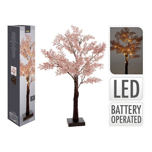Árvores Flores Rosa Com 29 Led 60Cm
