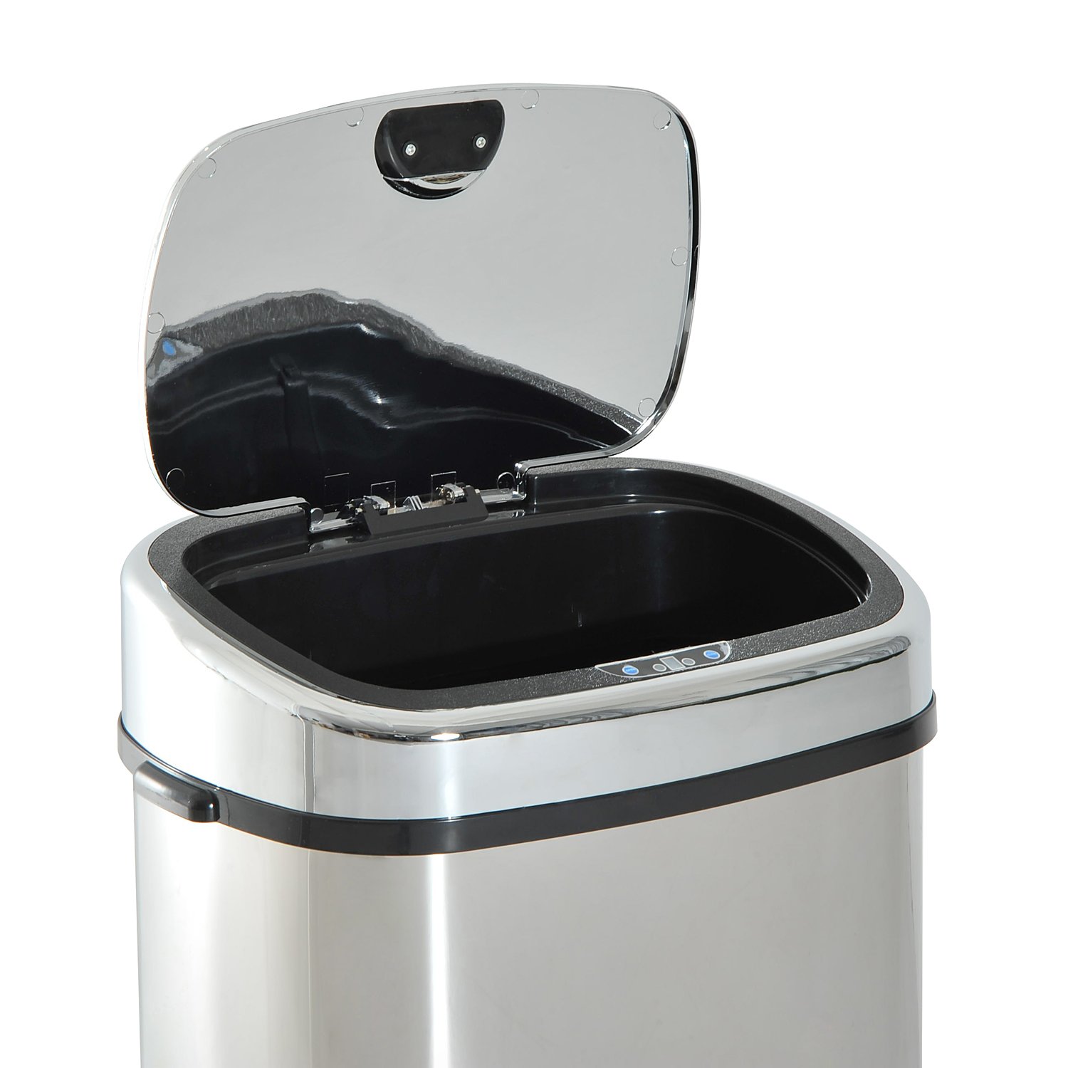 Caixote lixo automático de cozinha 30L com sensor de movimento e estrutura  de aço inoxidável para casa e escritório prata