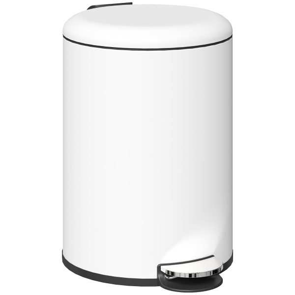 Balde de Lixo para Cozinha 20L Cubo com Pedal Tampa Fechamento Suave e Amovível Escritório Estúdio Creme