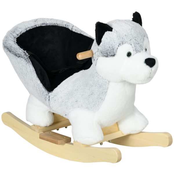 Baloiço com Forma de Cão Husky para Crianças com Sons