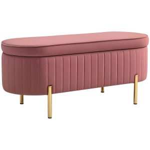 Banco Pé de Cama Estofado em Veludo 108x44x43