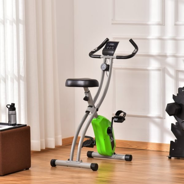 Bicicleta Estática Dobrável com Resistência Magnética Ajustável Volante de Inércia de 1