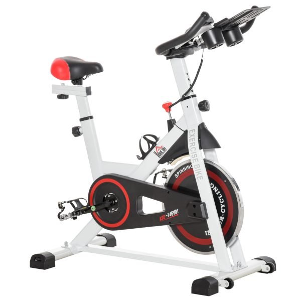Bicicleta estática com tela LCD Sela ajustável Volante 8 kg Carga 100 kg 103x53x105-117