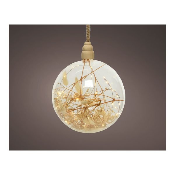 Bola Micro Led Decorativa Com Corda Fina Ø20X80Cm 40 Leds