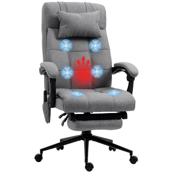 Cadeira de Escritório com 6 Pontos de Massagem e 5 Modos com Função de Aquecimento 66x76x112-120 cm