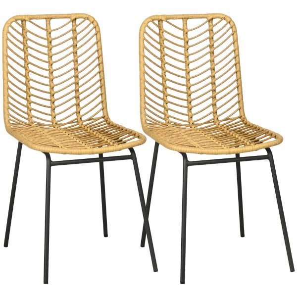 Cadeiras de Cozinha de Vime com Pés de Aço para Sala de Jantar Dormitório Carga 120 kg 44x58x85 cm