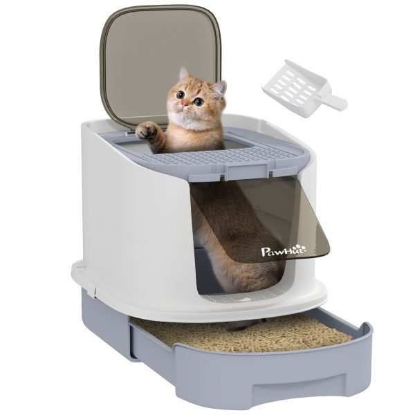 Caixa de Areia para Gatos Fechada com Entrada Frontal