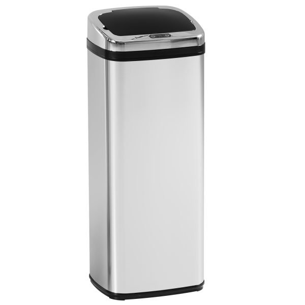 Caixote do lixo de 50 L com Sensor Detetor Movimento Automático Balde Aço