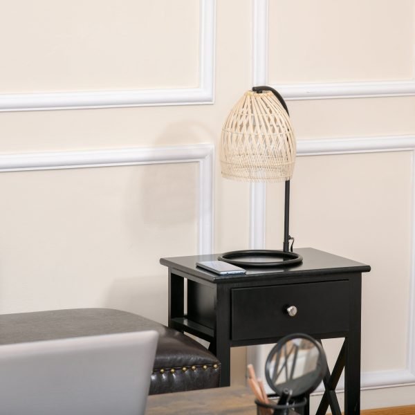 Candeeiro de Mesa de Cabeceira com Suporte para Lâmpada E27 Máx. 40W
