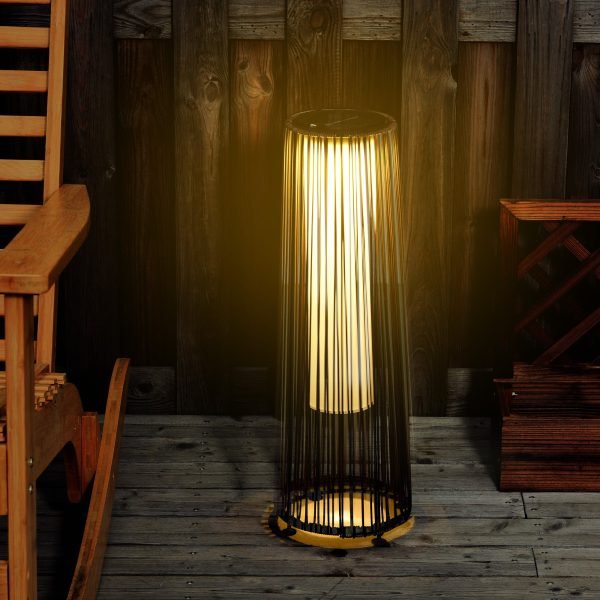 Candeeiro de Pé de Vime de Energia Solar com LED 1