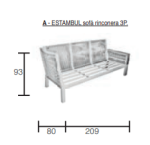 Conjunto de exterior para Jardim Estambul, 2 sofás 1 poltrona e 1 mesa, Resistente e durável - Image 3