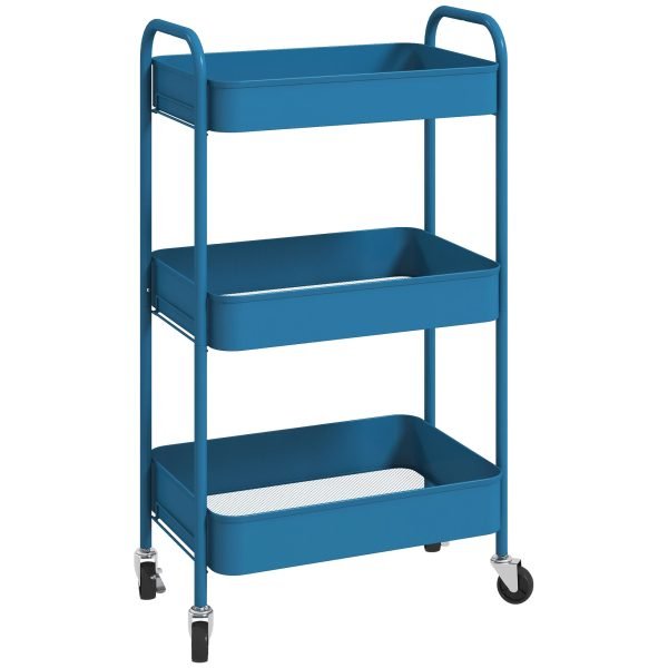 Carrinho Auxiliar com 3 Prateleiras 45x30.6x79 cm
