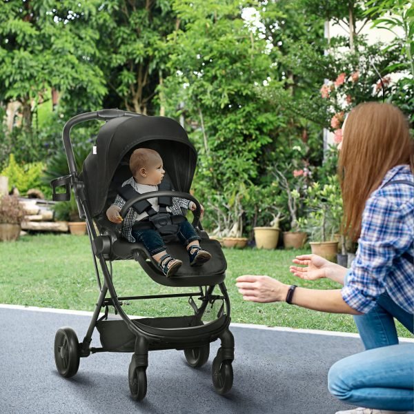 Carrinho de Bebé com Assento Reversível para Bebé de 0-36 Meses. Estrutura de Alumínio 83x59x104cm