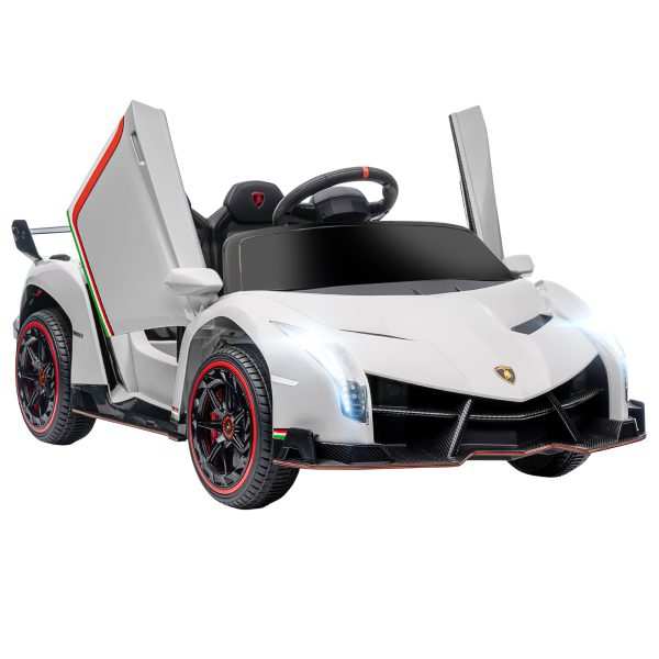Carro Elétrico Lamborghini para Crianças de 3 a 6 Anos 111x61x45 cm Branco