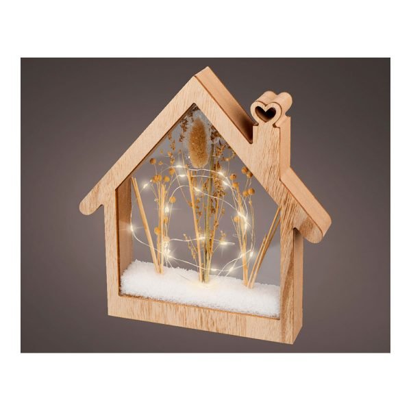 Casinha De Madeira Com Micro Leds 4