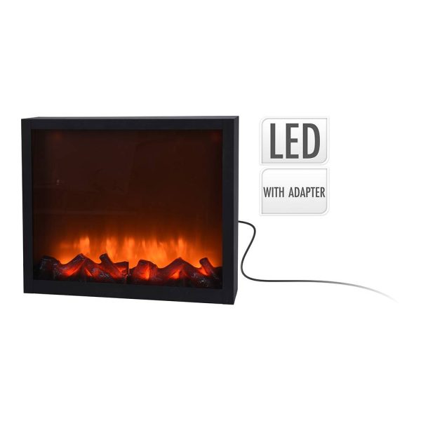 Chaminé Led 41X10X25Cm Cor Preto Metal Com Vidro Com Adaptad