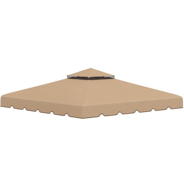 Cobertura de Substituição para Pérgola 300x300 cm com Duplo Teto e 8 Orifícios de Drenagem