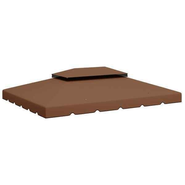 Cobertura de Substituição para Pérgola 4x3 m com Duplo Teto e 8 Orifícios de Drenagem