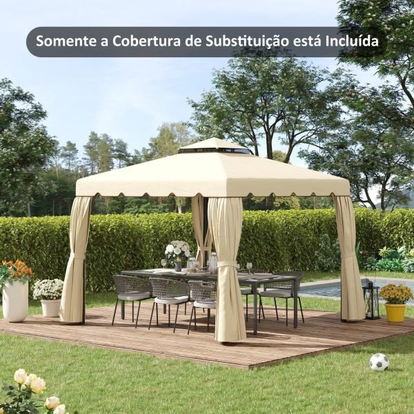 Cobertura de Substituição para Pérgola com Duplo Teto e 8 Orifícios de Drenagem