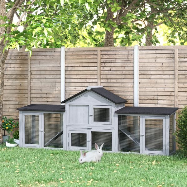 Coelheira de Exterior Grande para 2-4 Coelhos com Teto Asfáltico
