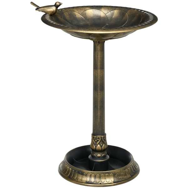 Comedouro para Pássaros com 2 Níveis Ø50x72 cm Bronze