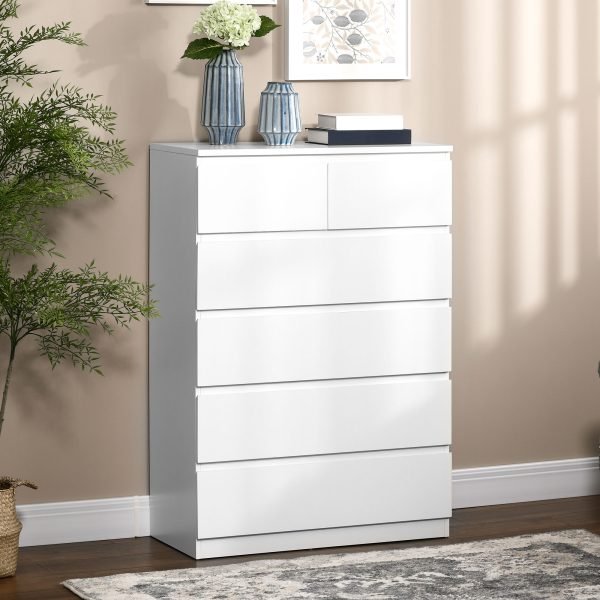 Cómoda Moderna com 6 Gavetas para Dormitório 80x39x115cm