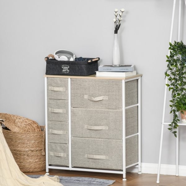 Cómoda com 7 Gavetas de Tecido Multifuncional 63